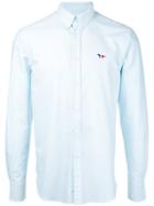 Maison Kitsuné - Embroidered Fox Button-down Shirt - Men - Cotton - 40, Blue, Cotton