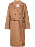 Anine Bing Belted Double-breasted Coat - Neutrals