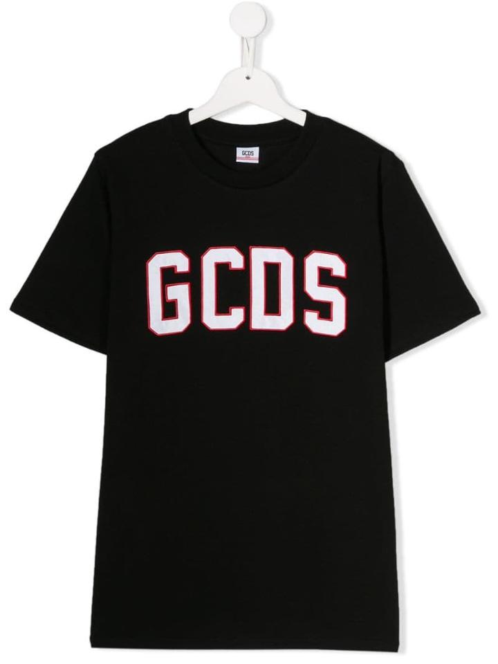 Gcds Kids Teen Contrast Logo Patch T-shirt - Black