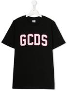 Gcds Kids Teen Contrast Logo Patch T-shirt - Black