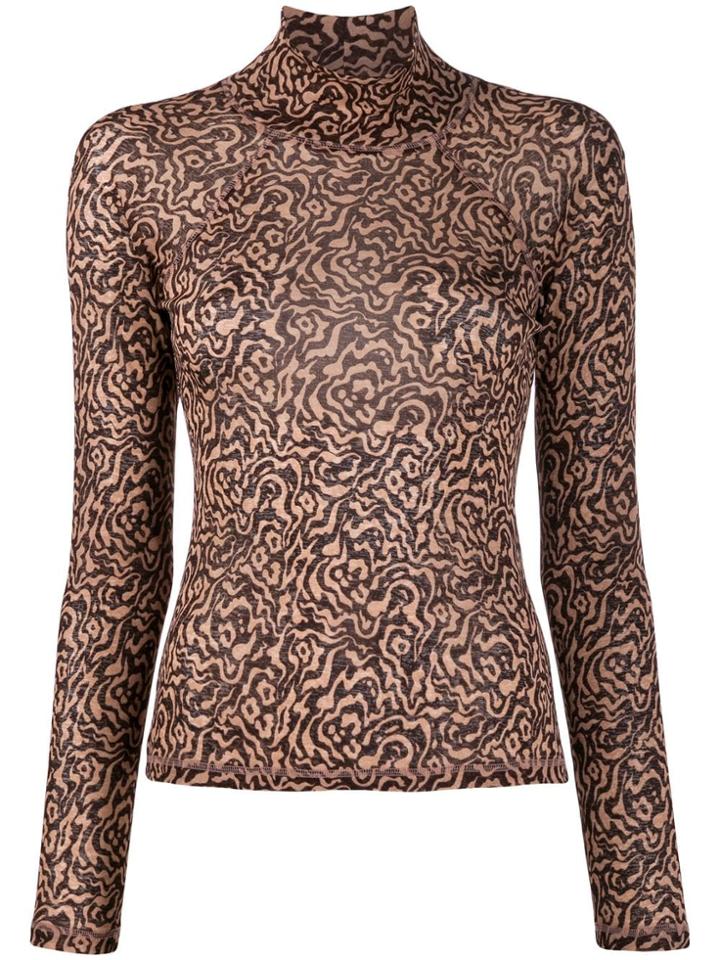 Nanushka Abstract Print Top - Brown