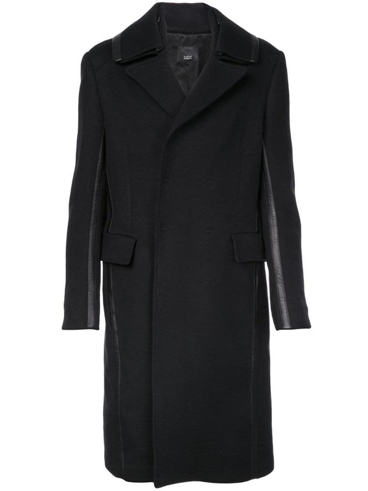 Thamanyah Oversized Trench Coat - Black
