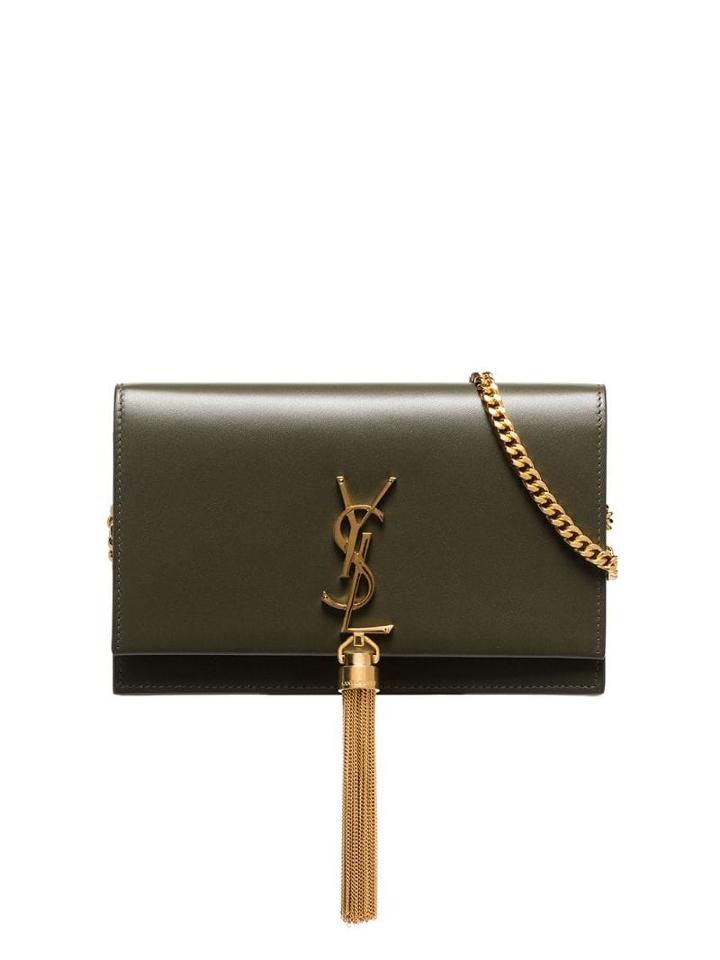 Saint Laurent Kate Tassel Detail Shoulder Bag - Green