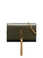 Saint Laurent Kate Tassel Detail Shoulder Bag - Green