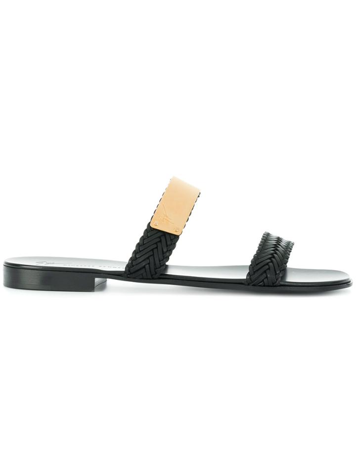 Giuseppe Zanotti Design Woven Sandals - Black