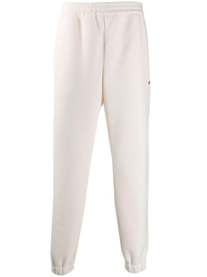 Msgm Straight-fit Fleece Track Pants - Neutrals