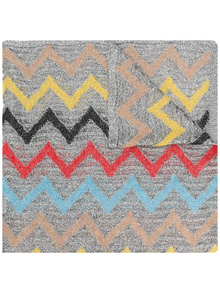 Missoni Knitted Zig Zag Scarf - Metallic