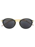 Thom Browne - Round Frame Sunglasses - Unisex - Acetate/titanium - One Size, Black, Acetate/titanium