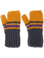Maison Margiela Striped Fingerless Gloves - Multicolour