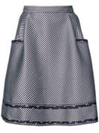Carolina Herrera - A Line Skirt With Pocket And Ruffled Trim Details - Women - Polyamide/polyester/viscose - 16, Pink/purple, Polyamide/polyester/viscose