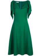 Oscar De La Renta Ruffle Trim Midi Dress - Green