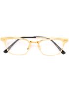 Dita Eyewear Square-shaped Glasses, Grey, Gold Plated Titanium