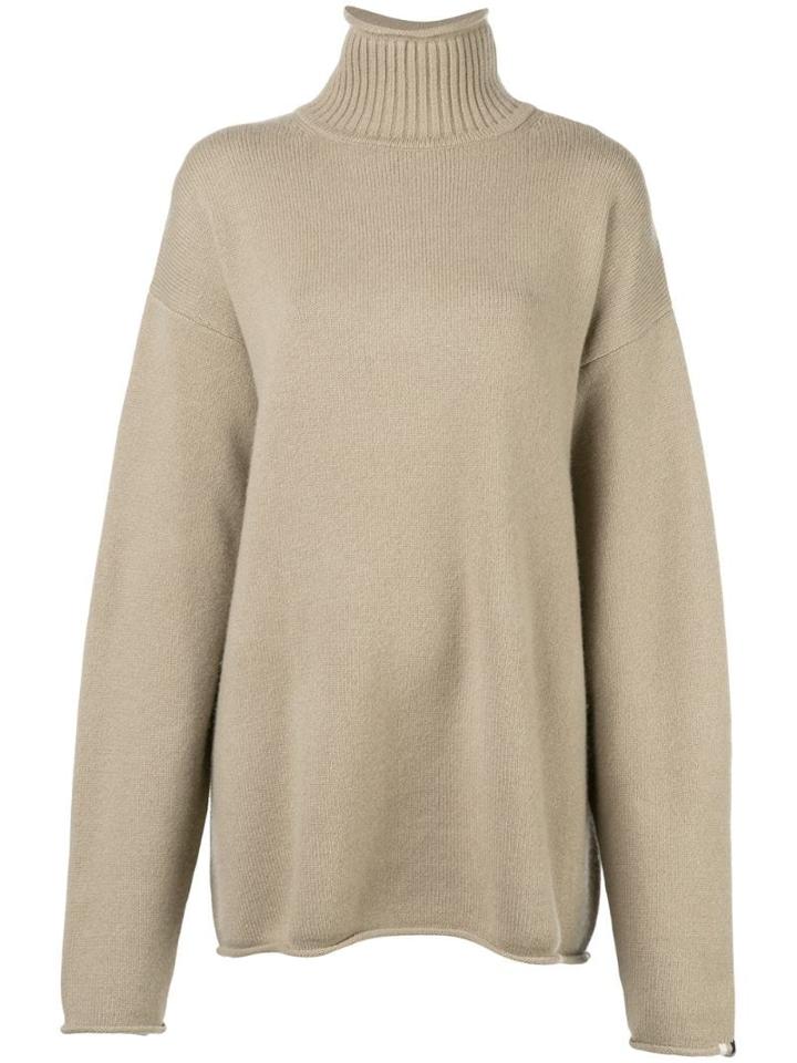 Extreme Cashmere Ribbed Turtle Neck Jumper - Brown
