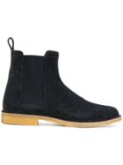Bottega Veneta Dark Navy Suede Voortrekking Boot - Blue