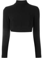 Martine Jarlgaard Cropped Roll Neck Jumper, Women's, Size: 10, Black, Silk/acrylic/polyester/wool