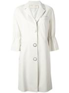 Drome Single Breasted Coat, Women's, Size: Small, White, Lamb Skin/acetate/cupro