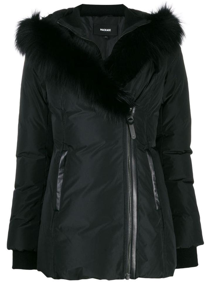 Mackage Fox Fur Trim Hooded Jacket - Black