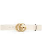 Gucci Leather Belt With Double G Buckle - White
