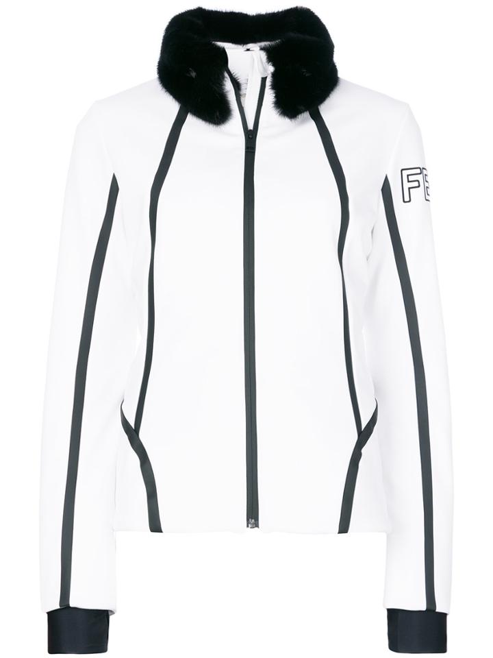 Fendi Mink Fur Embellished Fitted Jacket - White