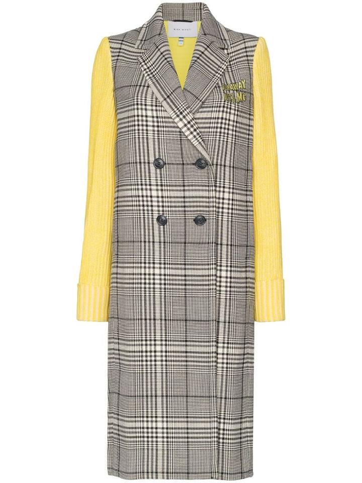Mira Mikati Run Away With Me Check Coat - Black