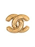 Chanel Vintage Cc Logos Brooch Pin Corsage - Gold