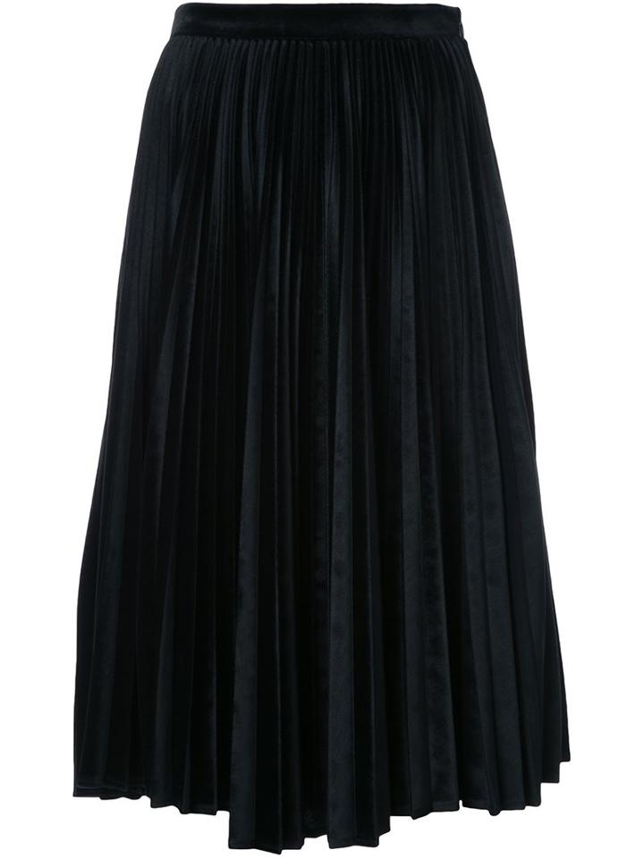 Rossella Jardini Pleated Mid Skirt, Women's, Size: 40, Black, Acetate/polyester