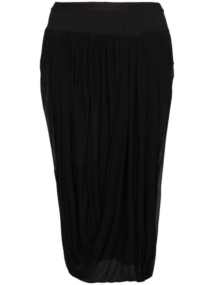 Rick Owens Draped Skirt With Slits - Black