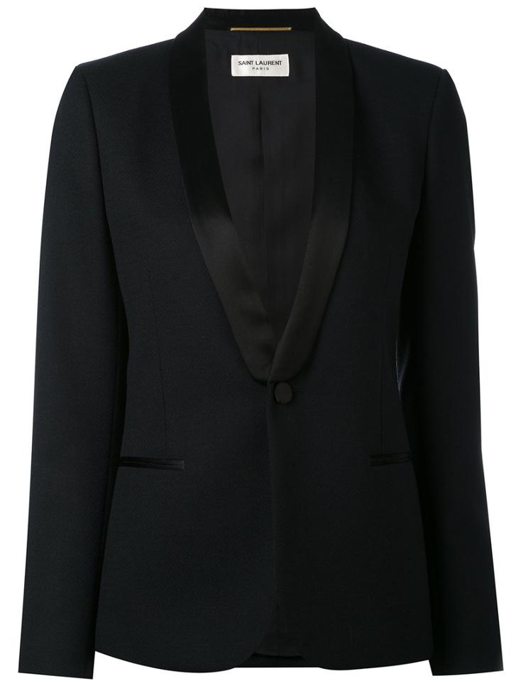 Saint Laurent - Shawl Collar Jacket - Women - Silk/cotton/viscose/wool - 40, Black, Silk/cotton/viscose/wool
