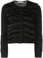 Oscar De La Renta Fringe Panel Cardigan - Black