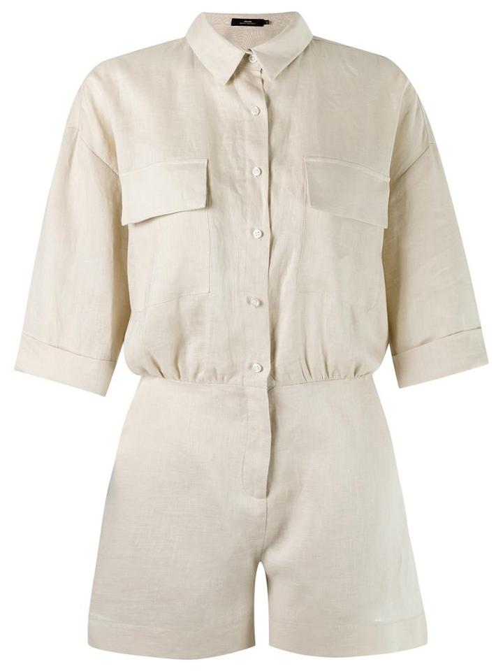 Andrea Marques Linen Playsuit, Women's, Size: 40, Nude/neutrals, Linen/flax