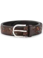 Orciani Floret Hand-painted Belt - Brown