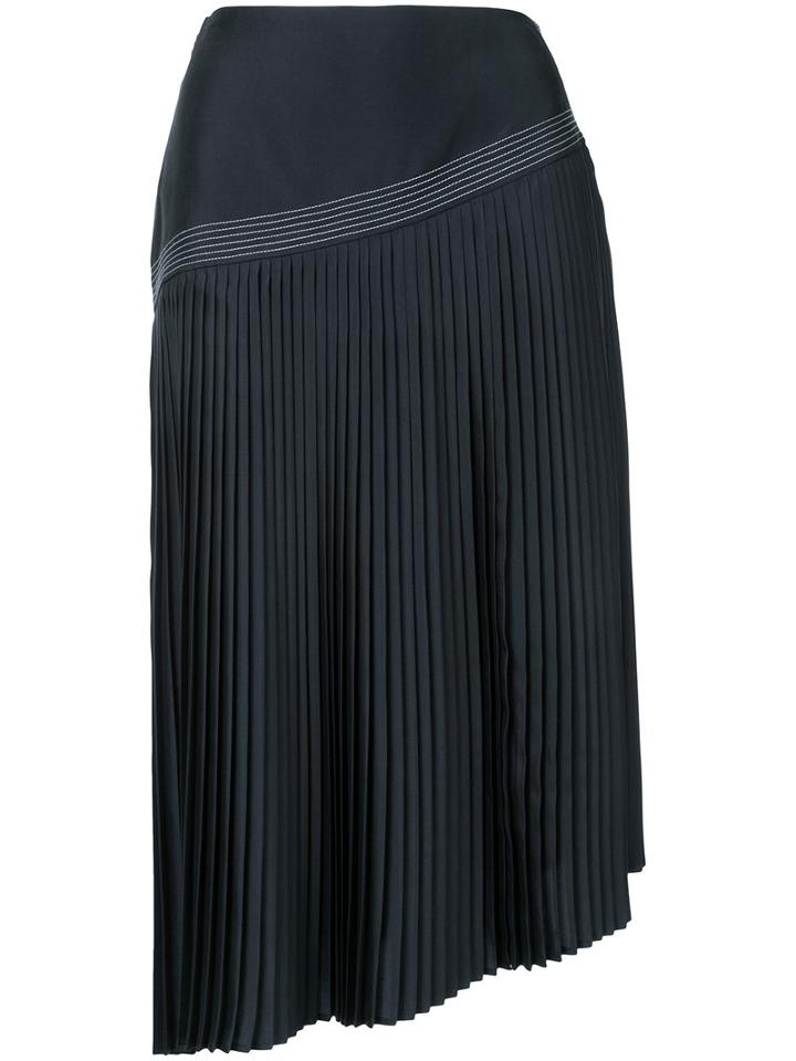 Nehera - Asymmetric Pleat Skirt - Women - Polyester/cupro - 36, Black, Polyester/cupro