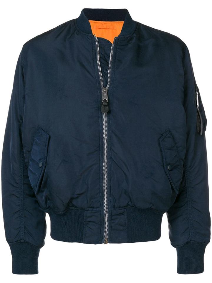 Alpha Industries Flap Pocket Bomber Jacket - Blue
