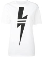 Neil Barrett - Lighting Print T-shirt - Women - Cotton - S, White, Cotton