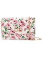 Dolce & Gabbana Rose Print Logo Chain Wallet - Pink & Purple