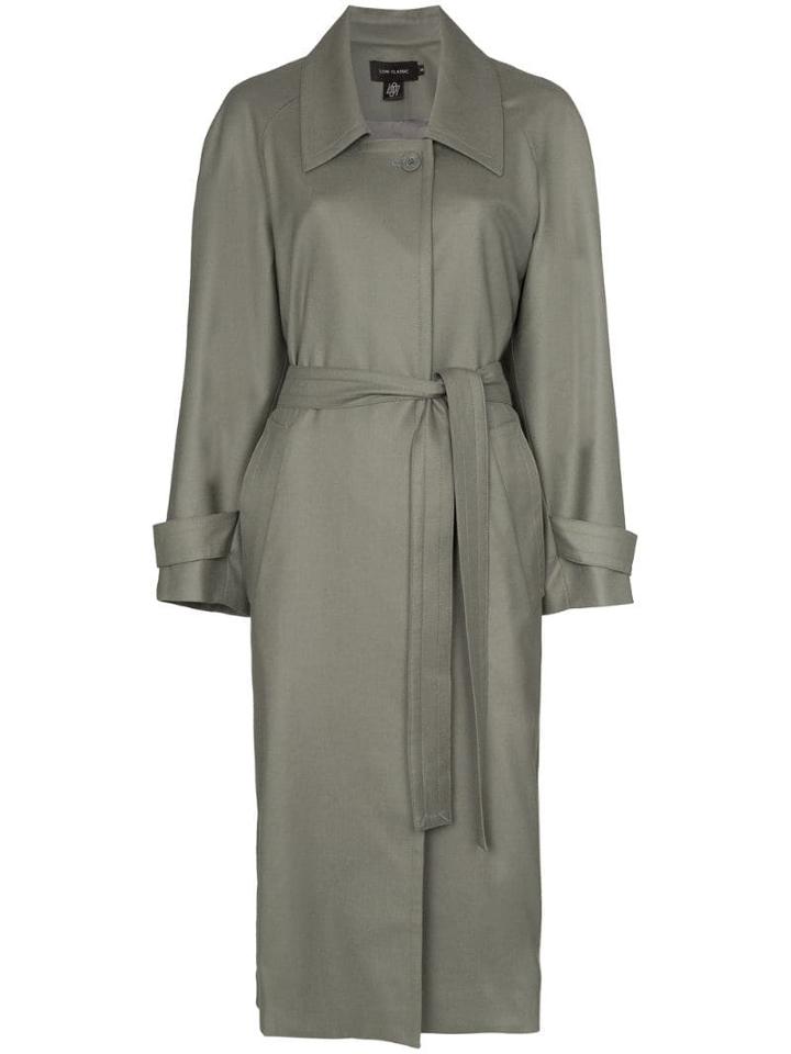 Low Classic Collared Trench Coat - Green
