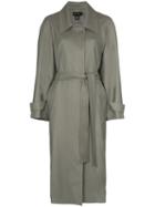 Low Classic Collared Trench Coat - Green