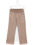 European Culture Kids Teen Raw Hem Trousers - Nude & Neutrals