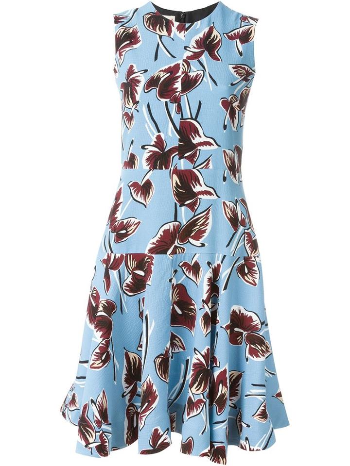 Marni Amlapura Print Dress, Women's, Size: 44, Blue, Silk/viscose