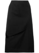 Maison Margiela Slash-detail Midi Skirt - Black