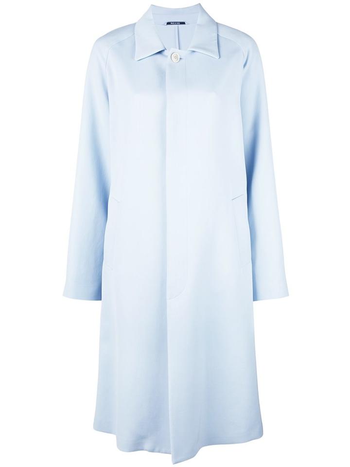 Maison Margiela Concealed Fastening Classic Coat, Women's, Size: 38, Blue, Cotton/viscose