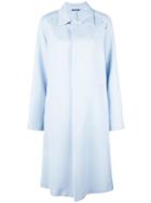 Maison Margiela Concealed Fastening Classic Coat, Women's, Size: 38, Blue, Cotton/viscose