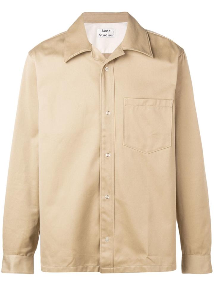 Acne Studios Open Collar Workwear Shirt - Brown