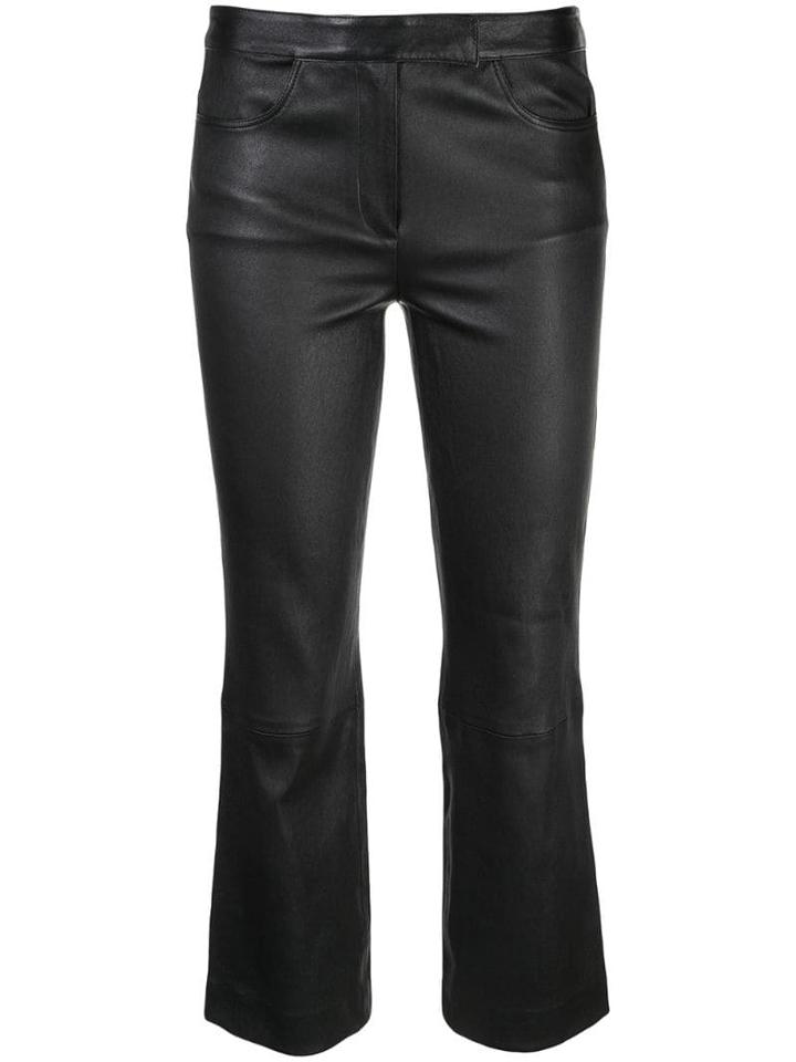 Theory Textured Cropped Trousers - Black