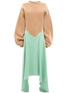 Jw Anderson Silk Insert Jumper Dress - Green