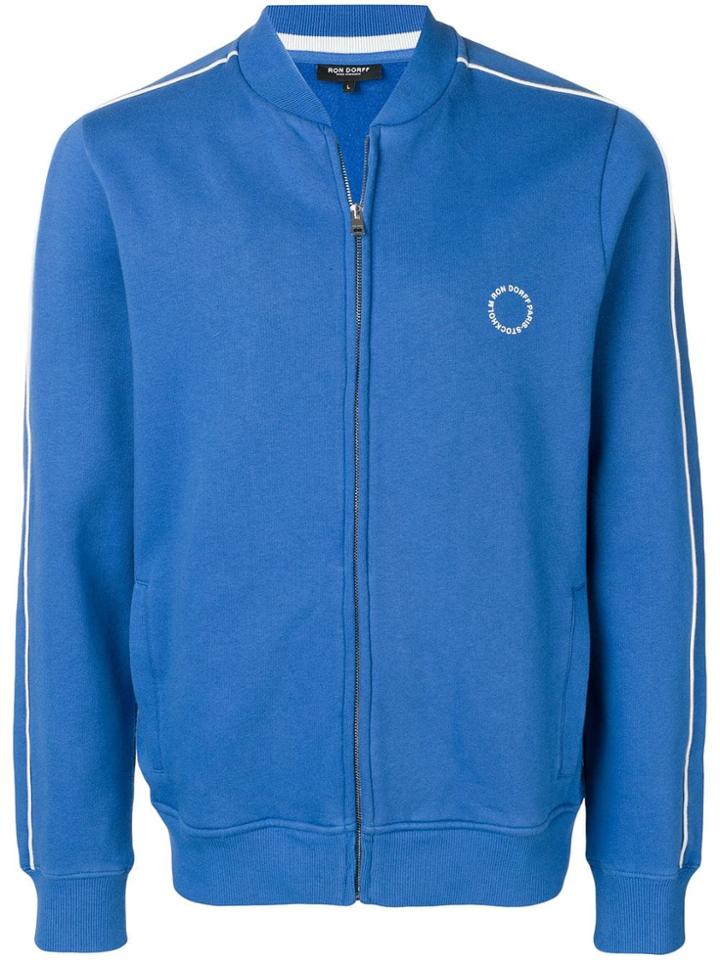Ron Dorff Logo Print Zipped Sweatshirt - Blue