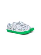 Kenzo Kids Tiger Touch Strap Sneakers - White