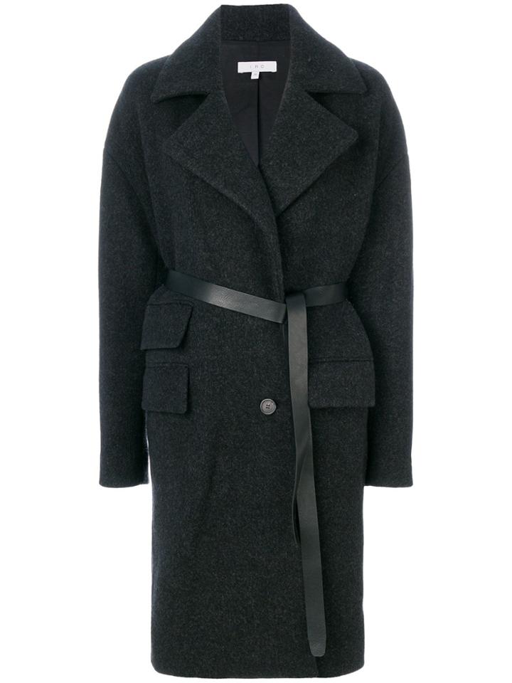 Iro Belted Single Breasted Coat - Black