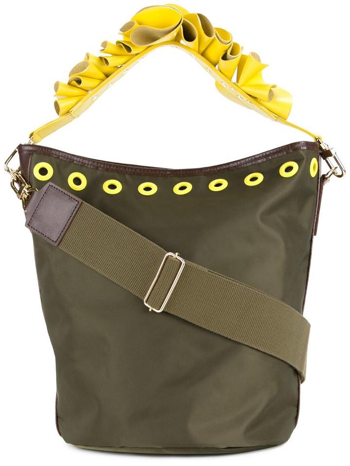 Muveil Floral Strap Bucket Tote, Women's, Green, Nylon