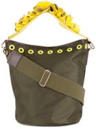 Muveil Floral Strap Bucket Tote, Women's, Green, Nylon